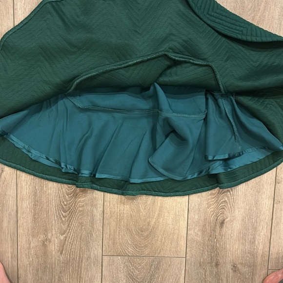 Line & Dot for Anthropologie Green Quilted Mini Skirt Large - Fall Trend - Picture 7 of 9